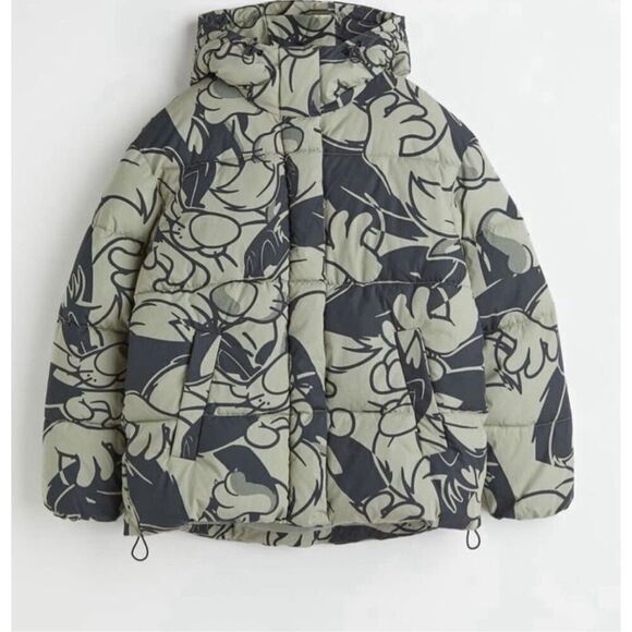 H&M x Warner Bros Ultra Oversized Puffer Coat Looney Tunes Sylvester Size XXL - Picture 2 of 15